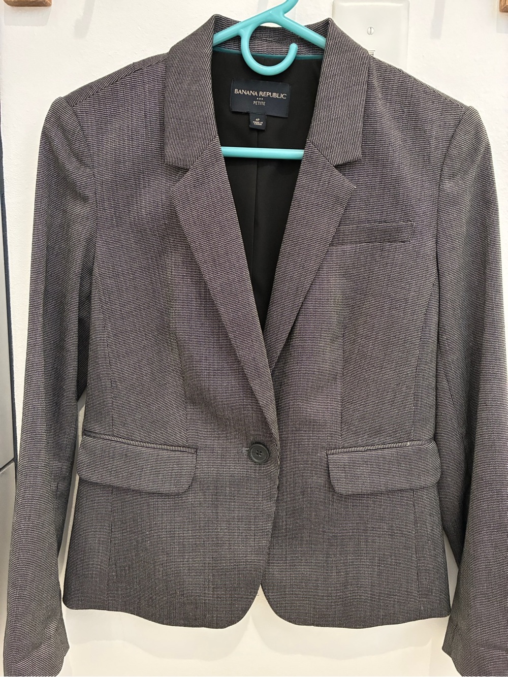Banana Republic Petite Women's Gray Blazer Jacket